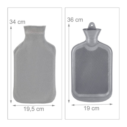 Sticlă gri cu apă caldă de 2 l cu capac pentru adulți și copii
