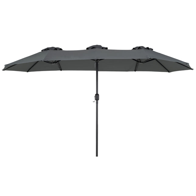 Umbrelă dublă gri 400x215 cm, material textil hidrofug