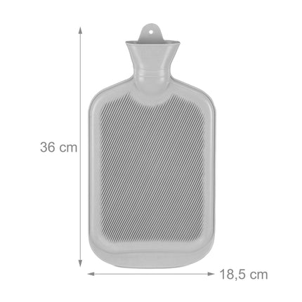Grey Hot Water Bottle 2L