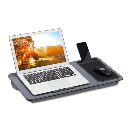 Tavă gri pentru laptop cu mouse pad