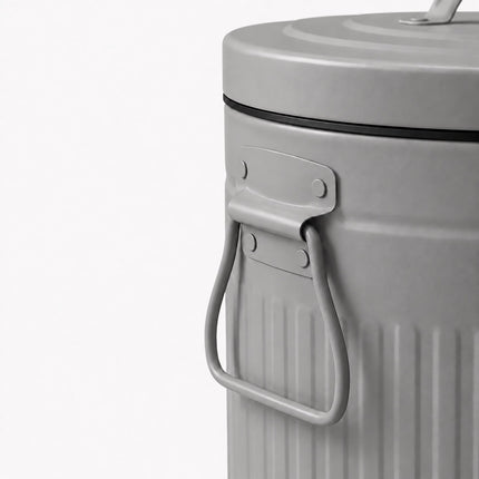 Coș de gunoi retro gri cu pedală, capacitate 12 l, capac cu închidere silențioasă