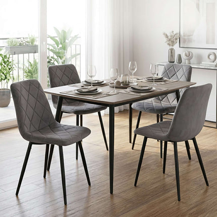 Scaune de masă din catifea gri, set de 2 – Scaune moderne tapițate
