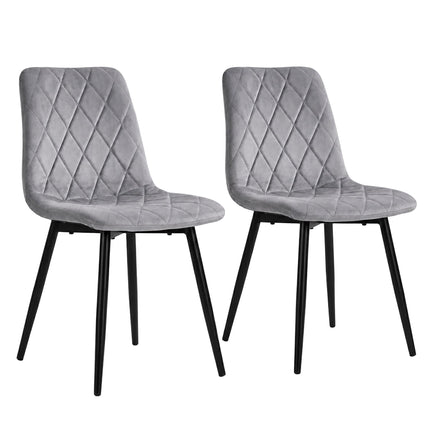 Scaune de masă din catifea gri, set de 2 – Scaune moderne tapițate