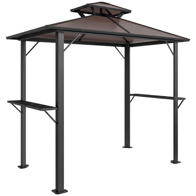 Pavilion pentru grătar cu acoperiș din policarbonat, cadru din aluminiu