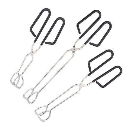 Set de 3 clești pentru grătar, din oțel inoxidabil cu mâner din cauciuc
