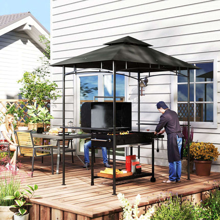 Grill pavilion with LED, water-repellent, UV protection