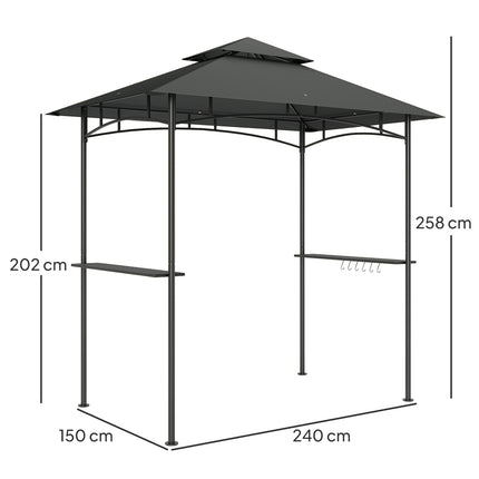 Grill pavilion with LED, water-repellent, UV protection