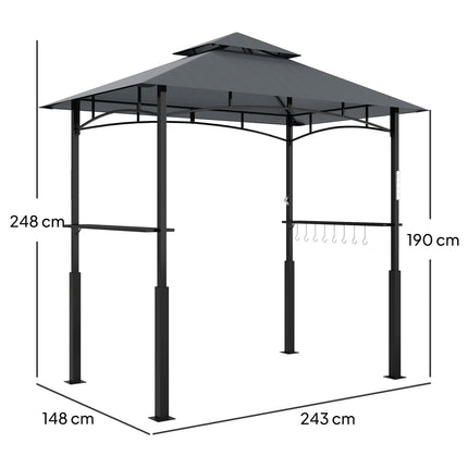 BBQ Pavilion, waterproof and flameproof, 243x148x248 cm