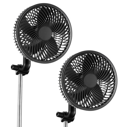 Grow Tent Clip-On Fans, Rechargeable USB-C, 2 Pack