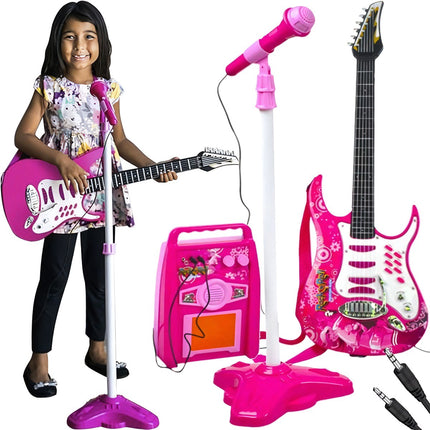 Guitar + microphone + amplifier rose 22407