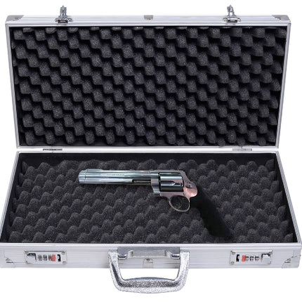 Carcasă pentru pistol cu inserție de spumă, cadru din aluminiu, 47x25 cm