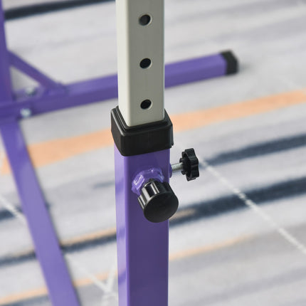 Adjustable gymnastic bar, 13 levels, steel & wood, 75 kg Capacity