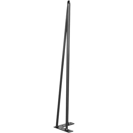 Hairpin Table Legs, 24 Inch Black Set of 4, 3-Rod