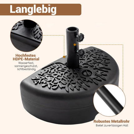 Bază de umbrelă semirotundă, umplubilă, capacitate 17L/25kg