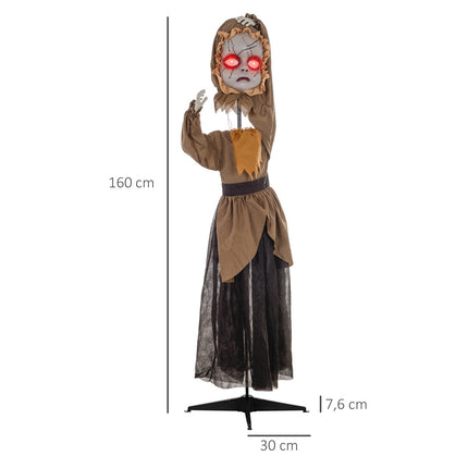 Accesoriu animatronic de Halloween, cap săritor, ochi roșii