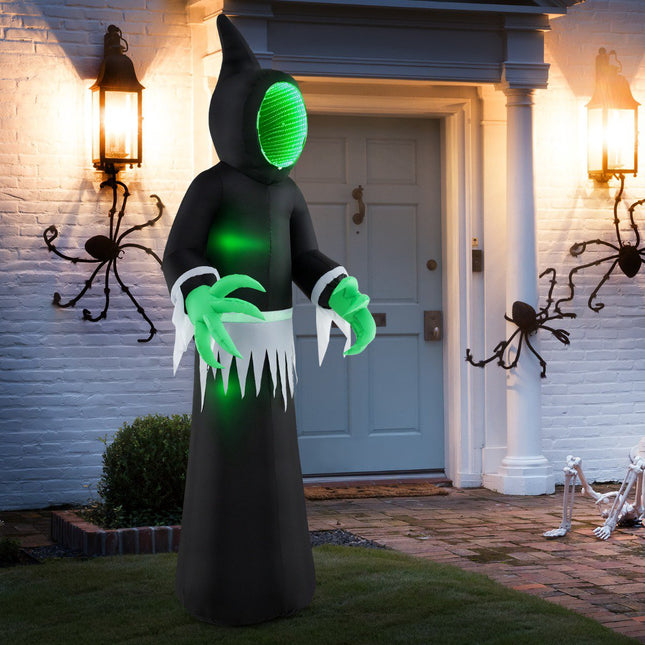 Fantomă gonflabilă de Halloween 245 cm cu lumini LED verzi