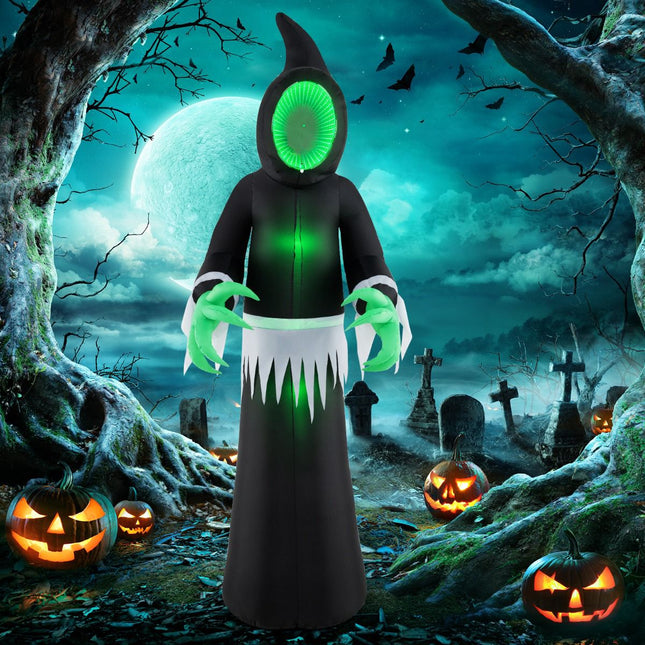 Fantomă gonflabilă de Halloween 245 cm cu lumini LED verzi