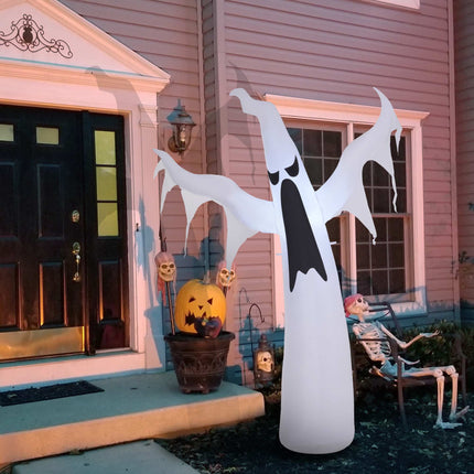 Fantomă gonflabilă de Halloween cu lumini LED, 1,8 m înălțime