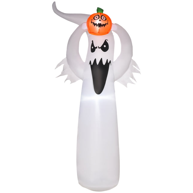 Fantomă gonflabilă de Halloween 1,8 m decor cu LED-uri alb + poliester portocaliu 80 x 40 x 180 cm