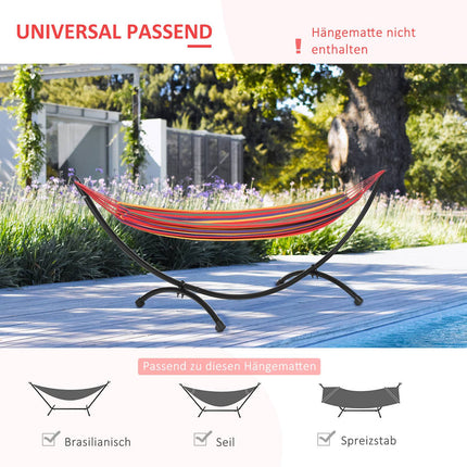 Cadru Hamac Pentru Hamac 3M Suport Hamac Cu Funie De Tragere Gradina Plaja Cadru Otel Negru 300 X 90 X 100 Cm