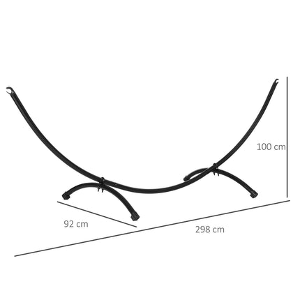 Cadru Hamac Pentru Hamac 3M Suport Hamac Cu Funie De Tragere Gradina Plaja Cadru Otel Negru 300 X 90 X 100 Cm