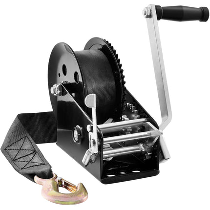 Hand Winch 3500 lb, 33 ft Strap, Two-Way Ratchet