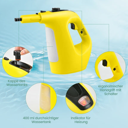 Aparat de curățat cu abur portabil, 1500W, rezervor de 400ml, 125°C