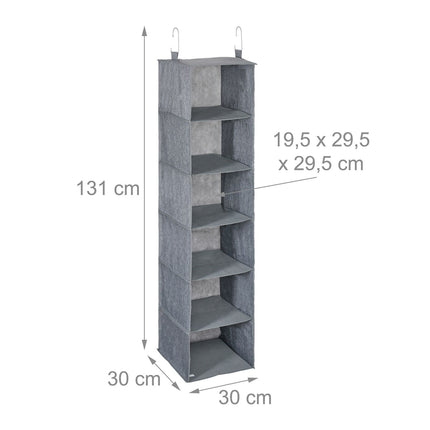 Organizator pentru dulap suspendat, 6 compartimente, pliabil
