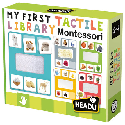 Joc educativ Montessori Headu Prima mea bibliotecă tactilă