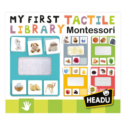 Joc educativ Montessori Headu Prima mea bibliotecă tactilă