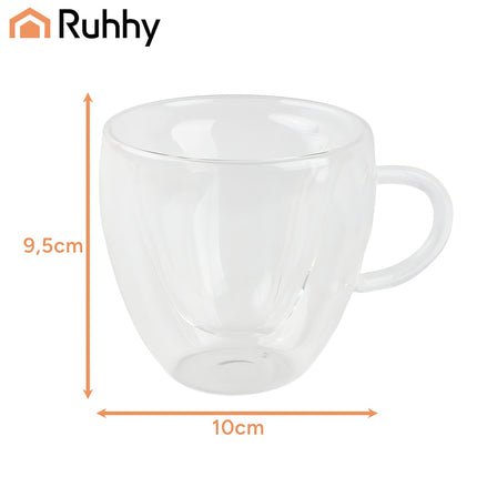 Pahar termic în formă de inimă, 240 ml, cu perete dublu