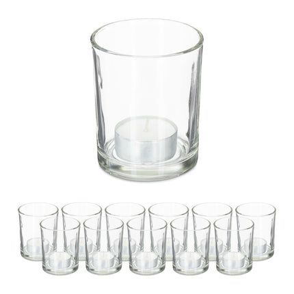 Suport de lumină de căldură transparent set de 12