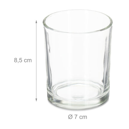 Suport de lumină de căldură transparent set de 12