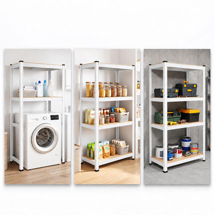 Heavy-Duty Double Washing Machine Shelf, Two Machines, White, 200 kg per Shelf