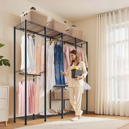 Heavy-Duty Garment Rack, 10 Tiers, 4 Hanging Rods