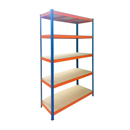 Heavy-Duty Metal Shelving Unit with 5 Adjustable Shelves, 875 kg, Blue-Orange