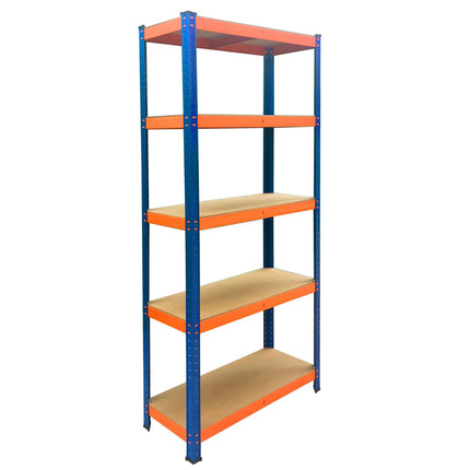 Heavy-Duty Metal Shelving Unit with 5 Adjustable Shelves, 875 kg, Blue-Orange