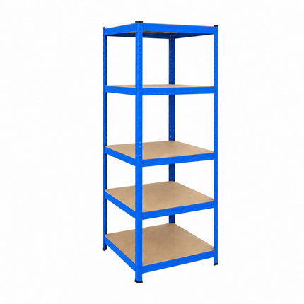 Heavy-Duty Steel Storage Rack with 5 Adjustable Shelves, 175 kg per Shelf, Blue