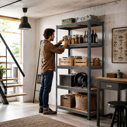 Heavy-Duty Steel Storage Rack with 5 Adjustable Shelves, 875 kg, Anthracite
