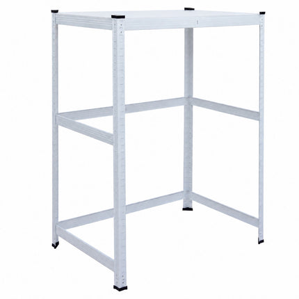 Heavy-Duty Washing Machine Shelf, Low Wide Steel Frame, White, 200 kg per Shelf