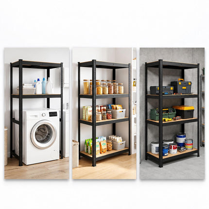 Heavy-Duty Washing Machine Shelf, Steel and MDF – Black, 200 kg per Shelf