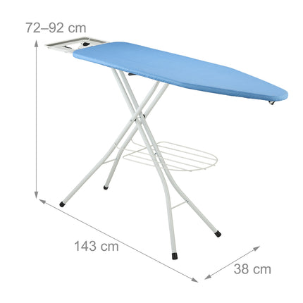 Masa de calcat reglabila in inaltime cu suport pentru fier, 120x38 cm