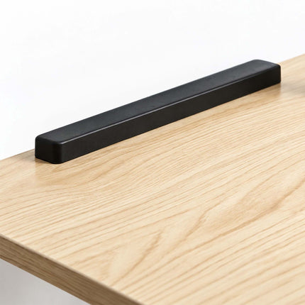 Height-Adjustable Laptop Table with Castors, Tilting Top – Light Wood/White