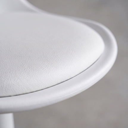Height-Adjustable Swivel Bar Stools with Backrest, Set of 2, White