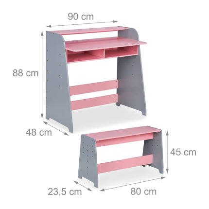 Height Adjustable Table & Bench for Kids
