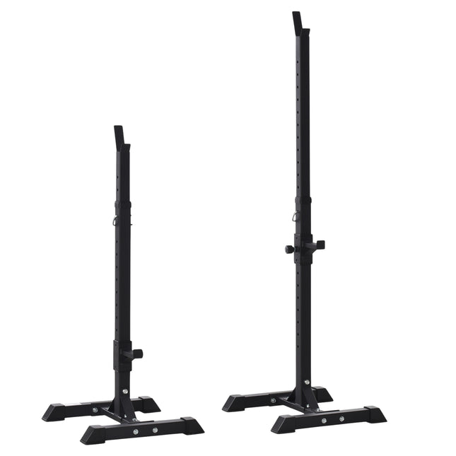 Suport pentru gantere, set de 2, suport pentru gantere, suport pentru gantere reglabil pe inaltime, haltera cu capace de cauciuc pentru picioare, 105-160 cm, antrenament de forta, pana la 150 kg, otel Aosom