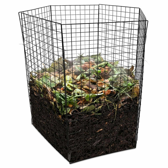 Composter de grădină hexagonal din sârmă de oțel, capacitate mare