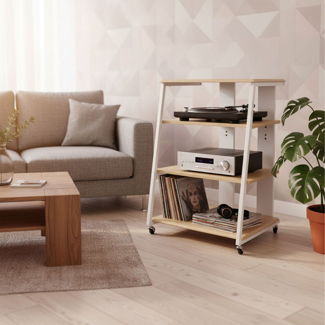 Raft Hi-Fi, 4 rafturi, reglabil, organizator de cabluri