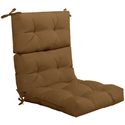 High Back Chair Cushion with 3-Position Adjustable Backrest, Brown, Waterproof