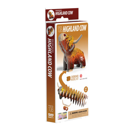 Kit de modele din carton 3D Highland Cow pentru construcții creative